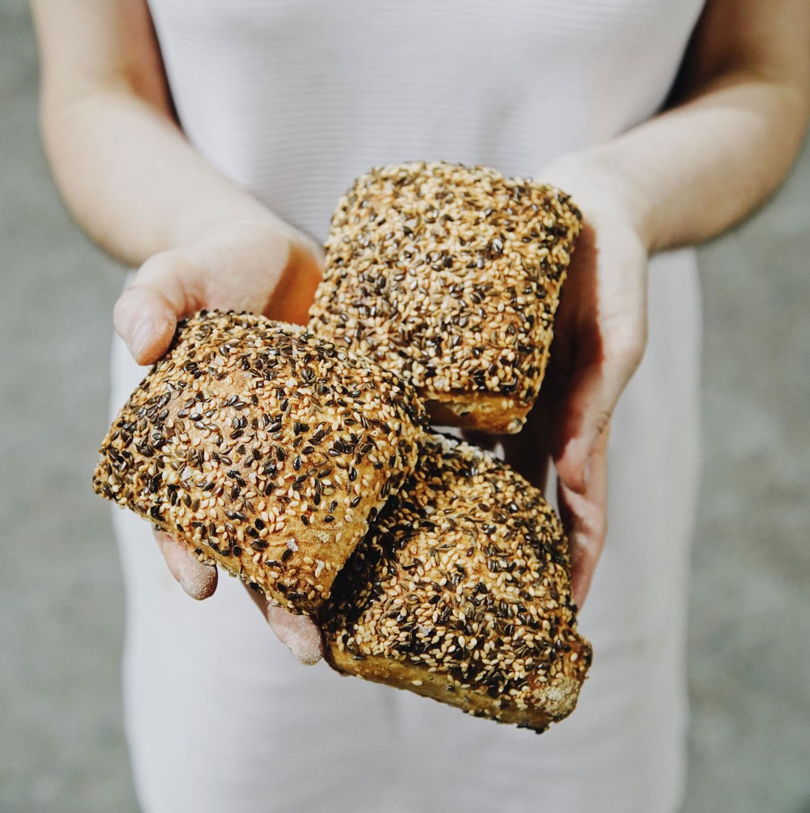 Bread: Ciabatta Rolls - Mini - Seeded - BF